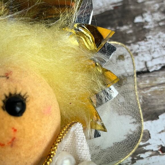 Vintage Christmas Blond Angel Ornament Kitsch MCM - Picture 8 of 10